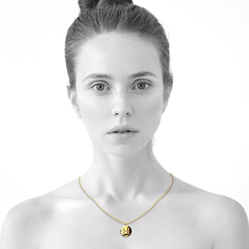 Solid 925 Sterling Silver Initial Alphabet Personalised Disc Necklace